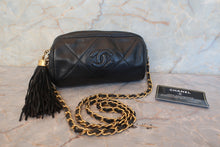 画像をギャラリービューアに読み込む, CHANEL/シャネル ココマークフリンジチェーンショルダーバッグ ラムスキン ブラック/ゴールド金具 ショルダーバッグ 800010064