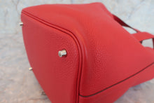 Load image into Gallery viewer, HERMES PICOTIN LOCK MM Clemence leather Rouge casaque X Engraving Hand bag 700040065
