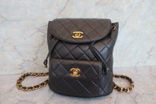 Load image into Gallery viewer, CHANEL Matelasse Chain back pack Lambskin Black/Gold hadware Back pack 700080162