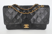 Load image into Gallery viewer, CHANEL Matelasse Double Flap Double Chain shoulder bag Lambskin Black/Gold hardware Shoulder bag 800090051