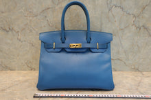 画像をギャラリービューアに読み込む, HERMES/エルメス バーキン30 クシュベル ブルーフランス ○Z刻印 ハンドバッグ 800080064