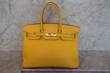 Load image into Gallery viewer, HERMES BIRKIN 35 Clemence leather Jaune □G Engraving Hand bag 700070165