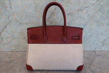 Load image into Gallery viewer, HERMES BIRKIN 30 Toile H/Leather Beige/Rouge H □F Engraving Hand bag 700090211