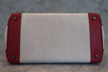 Load image into Gallery viewer, HERMES BIRKIN 35 Toile H/Graine Couchevel leather Beige/Rouge vif 〇Y Engraving Hand bag 800020061