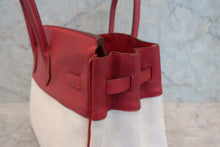 Load image into Gallery viewer, HERMES BIRKIN 35 Toile H/Graine Couchevel leather Beige/Rouge vif 〇Y Engraving Hand bag 800020061