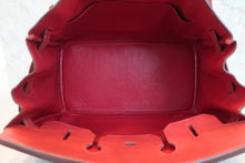 Load image into Gallery viewer, HERMES BIRKIN 35 Toile H/Graine Couchevel leather Beige/Rouge vif 〇Y Engraving Hand bag 800020061