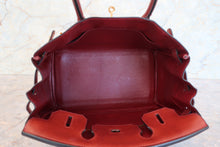 Load image into Gallery viewer, HERMES BIRKIN 30 Toile H/Leather Beige/Rouge H □F Engraving Hand bag 700090211