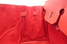 Load image into Gallery viewer, HERMES BIRKIN 35 Toile H/Graine Couchevel leather Beige/Rouge vif 〇Y Engraving Hand bag 800020061