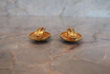 Load image into Gallery viewer, CHANEL CC mark round earring Gold plate Gold Earring 700080091