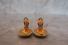 Load image into Gallery viewer, CHANEL CC mark round earring Gold plate Gold Earring 700080091