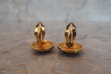 Load image into Gallery viewer, CHANEL CC mark round earring Gold plate Gold Earring 700080091