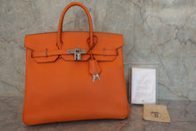画像をギャラリービューアに読み込む, HERMES/エルメス オータクロア32 ヴォーエプソン オレンジ □L刻印 ハンドバッグ 800020016
