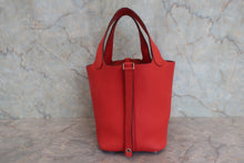Load image into Gallery viewer, HERMES PICOTIN LOCK PM Clemence leather Rouge tomate X Engraving Hand bag 800050155