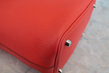 Load image into Gallery viewer, HERMES PICOTIN LOCK PM Clemence leather Rouge tomate X Engraving Hand bag 800050155