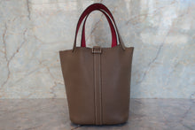 Load image into Gallery viewer, HERMES PICOTIN PM Bi-color Chevre myzore goatskim Etoupe gray/Rose shocking □K Engraving Hand bag 700050220