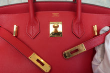 画像をギャラリービューアに読み込む, HERMES/エルメス バーキン30 ヴォーエプソン ルージュカザック □Q刻印 ハンドバッグ 800010126