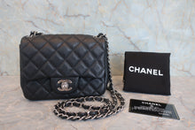 Load image into Gallery viewer, CHANEL Mini Matelasse single flap chain shoulder bag Caviar skin Black/Silver hadware Shoulder bag 800050035