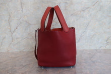 将图片加载到图库查看器,HERMES PICOTIN LOCK TOUCH PM Clemence leather/Swift leather Rouge H/Brique □R刻印 Hand bag 800010138