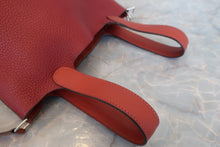 将图片加载到图库查看器,HERMES PICOTIN LOCK TOUCH PM Clemence leather/Swift leather Rouge H/Brique □R刻印 Hand bag 800010138