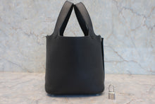 将图片加载到图库查看器,HERMES PICOTIN LOCK PM Clemence leather Black Y刻印 Hand bag 800060070