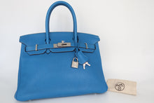 将图片加载到图库查看器,HERMES BIRKIN 30 Clemence leather Mykonos □O刻印 Hand bag 800100074