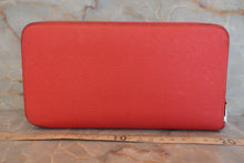 Load image into Gallery viewer, HERMES  Azapp Long Silkin Epsom leather/Silk Rouge pivoine T Engraving Wallet 700050130