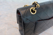Load image into Gallery viewer, CHANEL Matelasse double flap double chain shoulder bag Lambskin Black/Gold hadware Shoulder bag 800050141