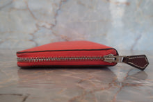 Load image into Gallery viewer, HERMES  Azapp Long Silkin Epsom leather/Silk Rouge pivoine T Engraving Wallet 700050130