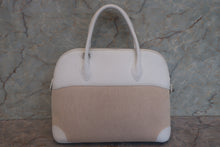 Load image into Gallery viewer, HERMES BOLIDE 35 Toile H/Clemence leather Beige/White □E Engraving Shoulder bag 700120112