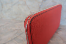 Load image into Gallery viewer, HERMES  Azapp Long Silkin Epsom leather/Silk Rouge pivoine T Engraving Wallet 700050130