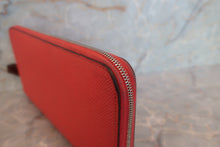 Load image into Gallery viewer, HERMES  Azapp Long Silkin Epsom leather/Silk Rouge pivoine T Engraving Wallet 700050130