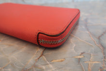 Load image into Gallery viewer, HERMES  Azapp Long Silkin Epsom leather/Silk Rouge pivoine T Engraving Wallet 700050130