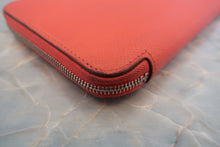 Load image into Gallery viewer, HERMES  Azapp Long Silkin Epsom leather/Silk Rouge pivoine T Engraving Wallet 700050130