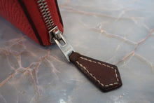 Load image into Gallery viewer, HERMES  Azapp Long Silkin Epsom leather/Silk Rouge pivoine T Engraving Wallet 700050130