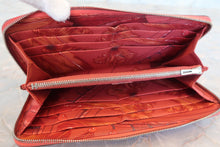 Load image into Gallery viewer, HERMES  Azapp Long Silkin Epsom leather/Silk Rouge pivoine T Engraving Wallet 700050130