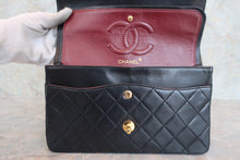 Load image into Gallery viewer, CHANEL Matelasse double flap double chain shoulder bag Lambskin Black/Gold hadware Shoulder bag 800050141