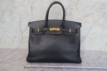 画像をギャラリービューアに読み込む, HERMES/エルメス バーキン35 アルデンヌ ブラック □D刻印 ハンドバッグ 800010127