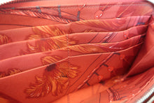 Load image into Gallery viewer, HERMES  Azapp Long Silkin Epsom leather/Silk Rouge pivoine T Engraving Wallet 700050130