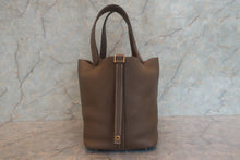 Load image into Gallery viewer, HERMES PICOTIN LOCK MM Clemence leather Etoupe gray Z Engraving Hand bag 700120148