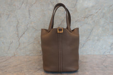 Load image into Gallery viewer, HERMES PICOTIN LOCK MM Clemence leather Etoupe gray Z Engraving Hand bag 700120148