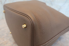 Load image into Gallery viewer, HERMES PICOTIN LOCK MM Clemence leather Etoupe gray Z Engraving Hand bag 700120148