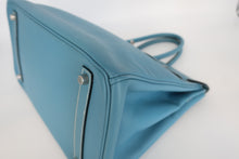 将图片加载到图库查看器,HERMES BIRKIN 35 Epsom leather Blue jean □K刻印 Hand bag 800100078