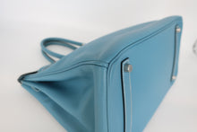 将图片加载到图库查看器,HERMES BIRKIN 35 Epsom leather Blue jean □K刻印 Hand bag 800100078
