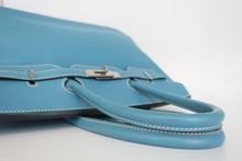将图片加载到图库查看器,HERMES BIRKIN 35 Epsom leather Blue jean □K刻印 Hand bag 800100078
