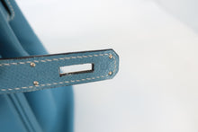 将图片加载到图库查看器,HERMES BIRKIN 35 Epsom leather Blue jean □K刻印 Hand bag 800100078