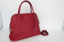 Load image into Gallery viewer, HERMES BOLIDE 31 Clemence leather Rouge grenet X Engraving Shoulder bag 800100092
