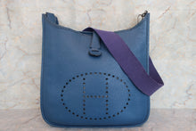 Load image into Gallery viewer, HERMES  EVELYNE1 GM Clemence leather Blue □J Engraving Shoulder bag 700020124