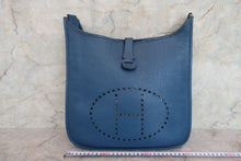 Load image into Gallery viewer, HERMES  EVELYNE1 GM Clemence leather Blue □J Engraving Shoulder bag 700020124