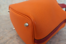 Load image into Gallery viewer, HERMES PICOTIN LOCK TOUCH PM Clemence leather/Swift leather Orange/Rouge grenet X Engraving Hand bag 700120155