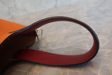 Load image into Gallery viewer, HERMES PICOTIN LOCK TOUCH PM Clemence leather/Swift leather Orange/Rouge grenet X Engraving Hand bag 700120155